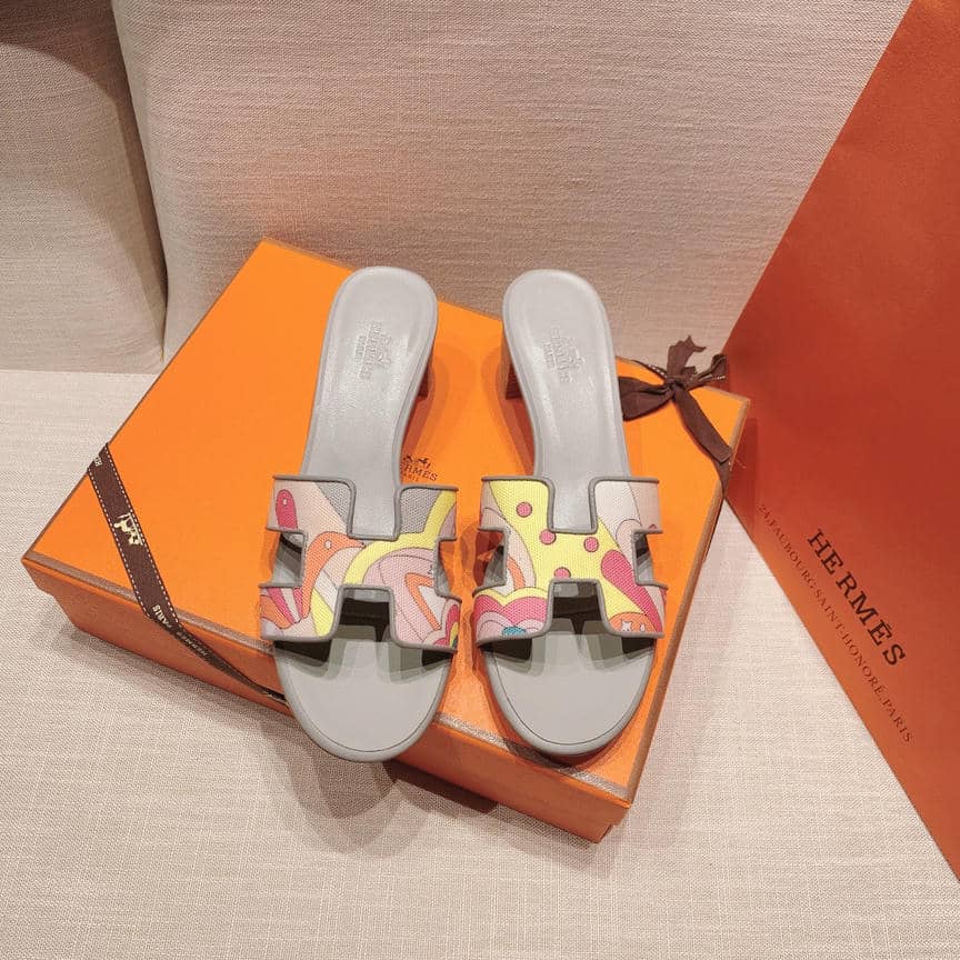 Hermes floral print sandals-4